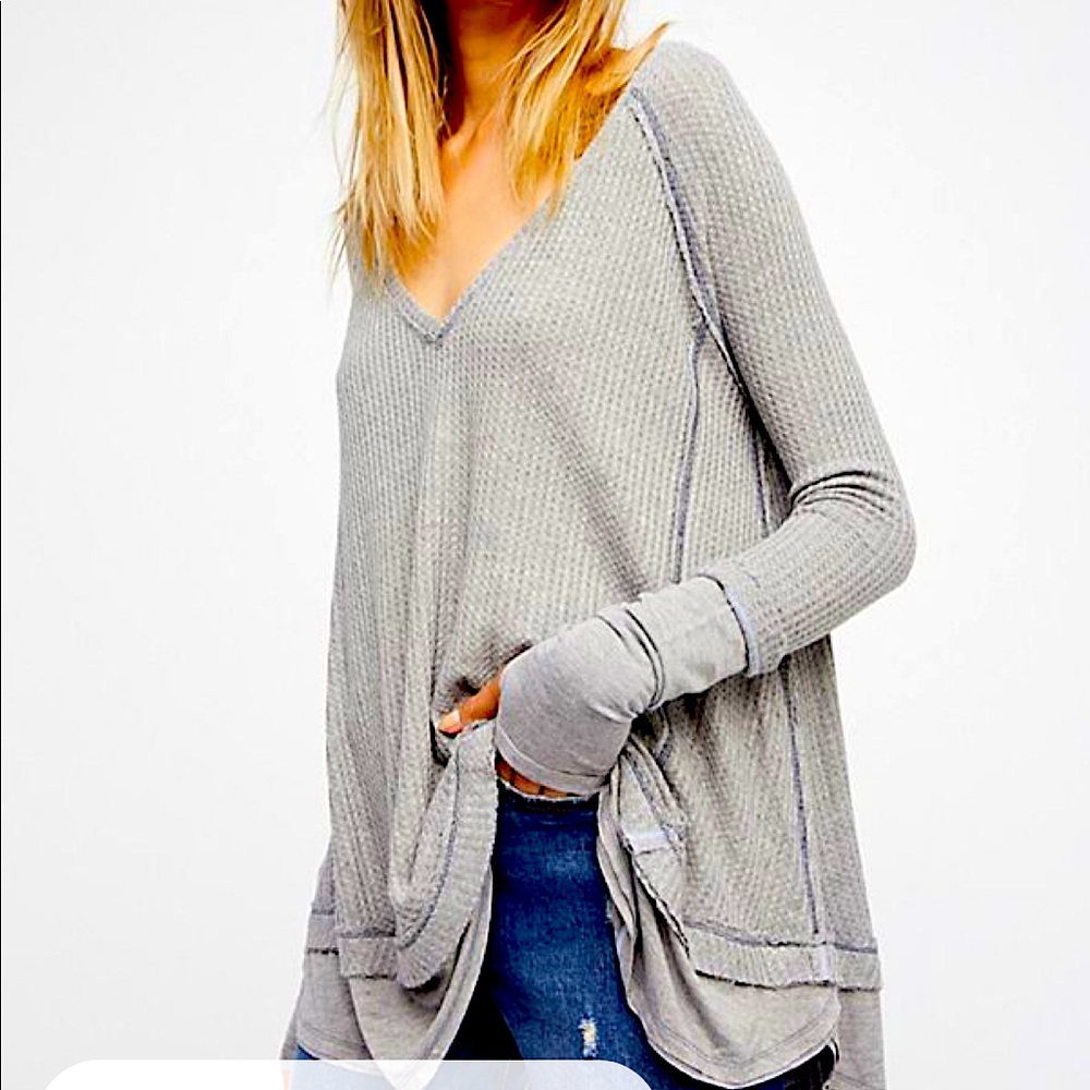 Free People Laguna thermal in light heather gray